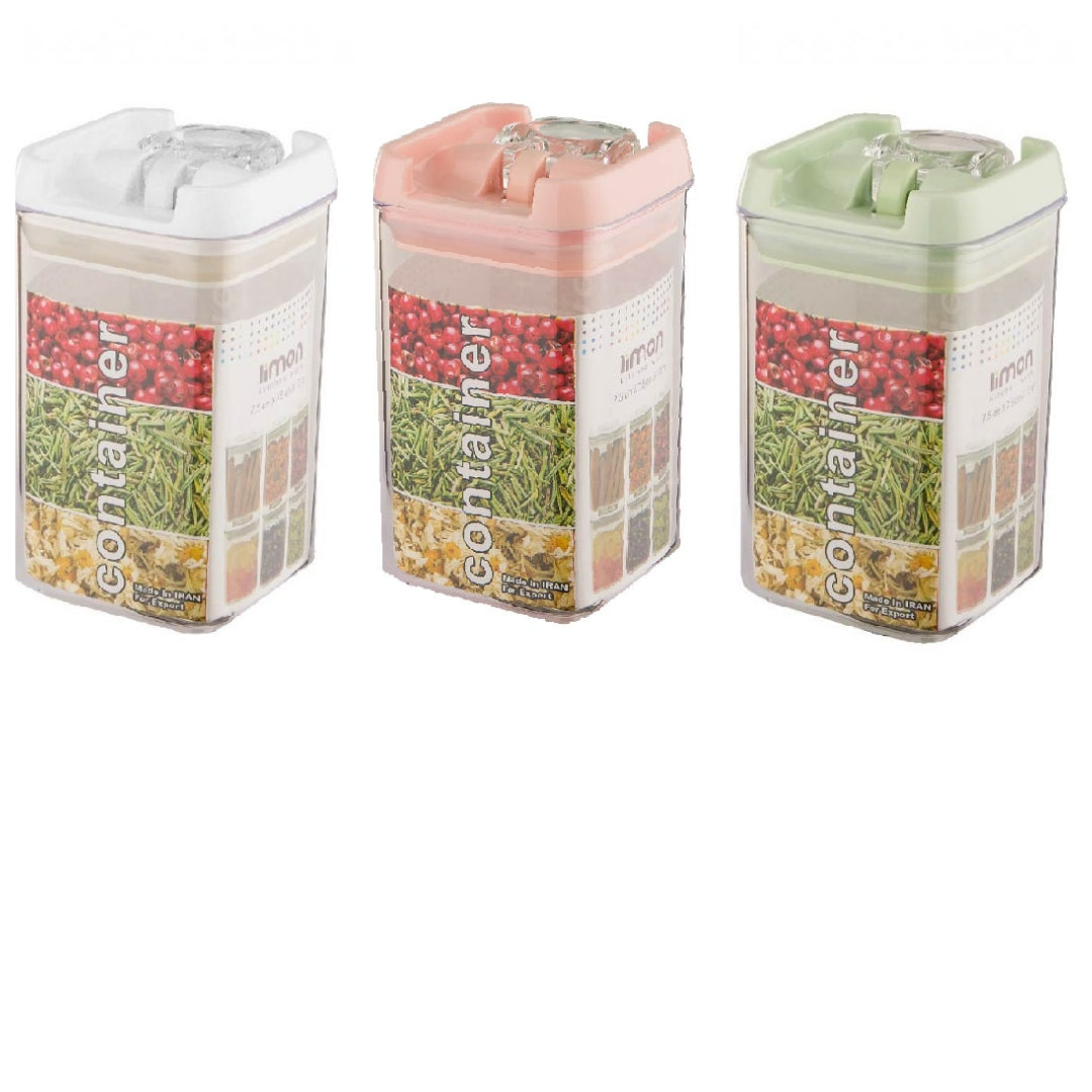 Pack of 3 Pcs - Limon Acrylic Storage jars ( Medium )