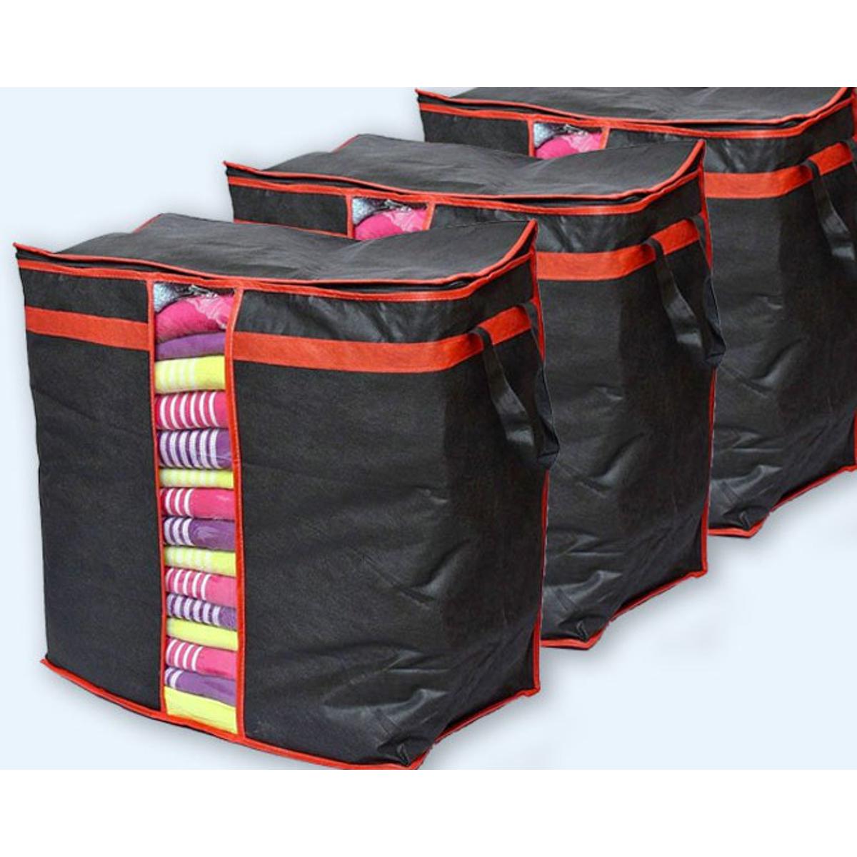 Large Foldable Clothes Storage Zipper Bag Case Container Organizers Container Box