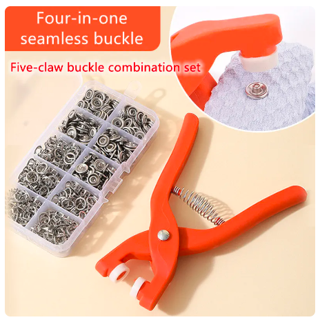 Five claw buckle clamp set, baby's clothes and shoes invisible color metal buckle, shoe bag belt hole Snap Button Plier Tool