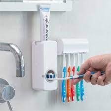 Toothpaste Dispenser with Brush Holder