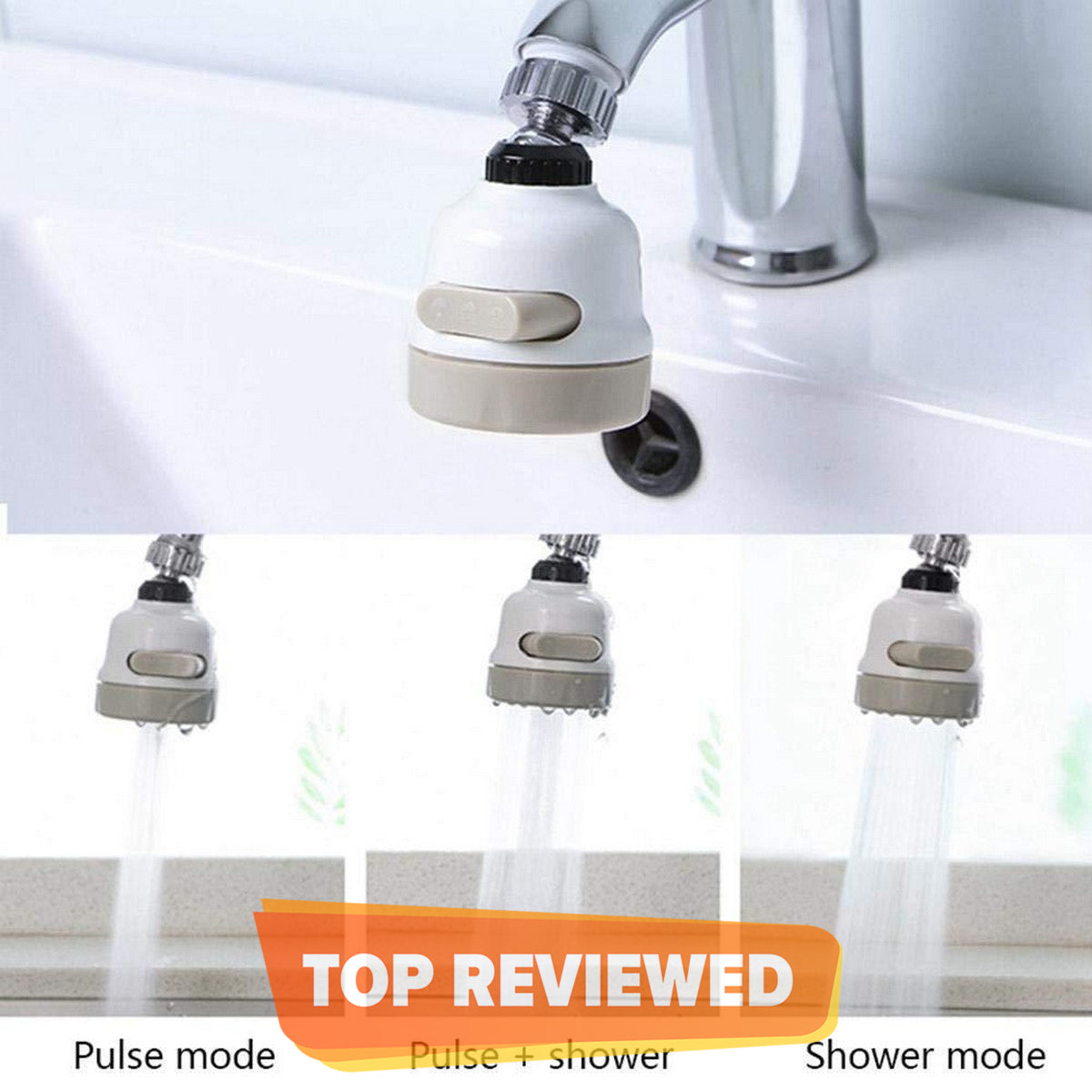 3 Modes Adjustable ABS Water Saving Tap with Aerator Nozzle