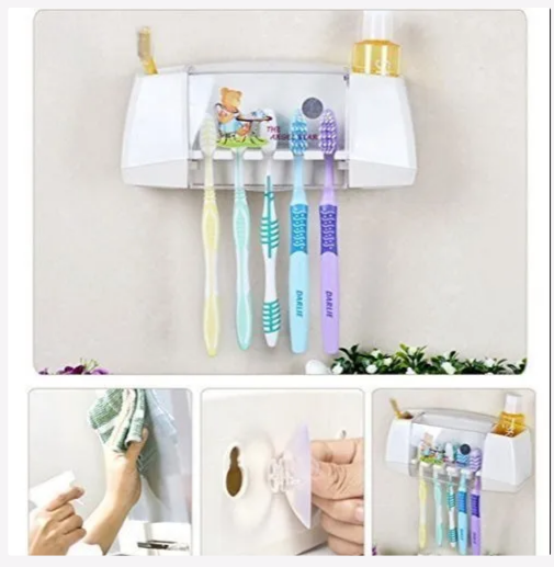 1Pc Multifunctional Toothbrush Holder Family Tooth Brush Storage Creative Bathroom Accessories Storage Rack Commodity Shelf