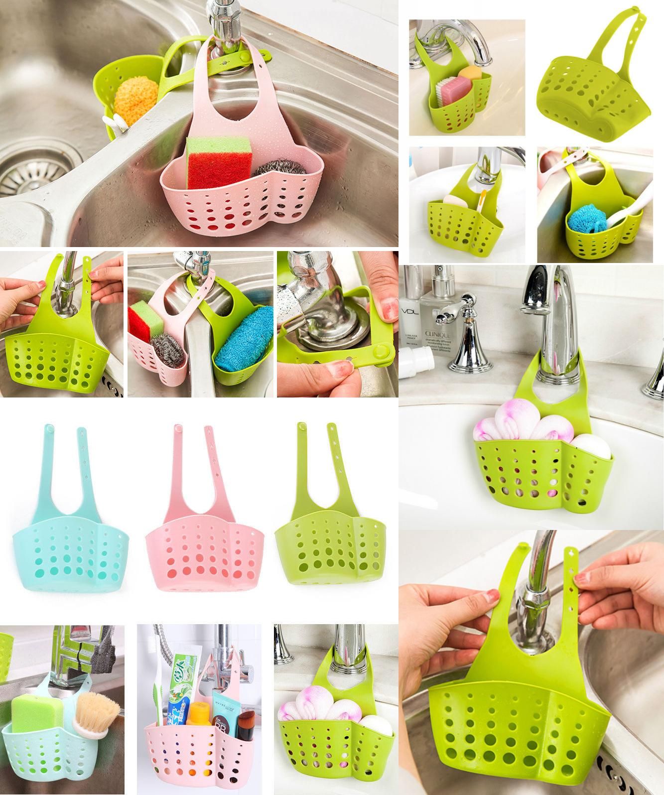 Sink Faucet Basket Sponge Storage