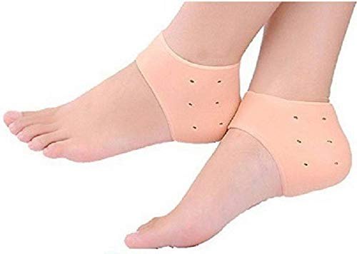 Silicone Gel Cushion Pad Heel Liner Protective Cracked Feet Pressure Pain Relief Socks (free size)