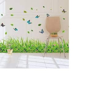 3D Fresh green grass baseboard PVC Wall Stickers Skirting kids living Room bedroom Bathroom Kitchen nursery balcony home decor