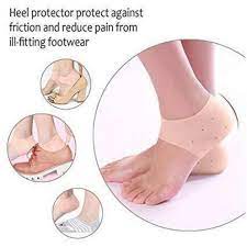 Silicone Gel Cushion Pad Heel Liner Protective Cracked Feet Pressure Pain Relief Socks (free size)