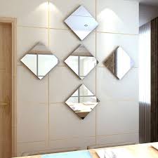 6 Square Mirror Tile Adhesive DIY Wall Sticker 15cmx15cm