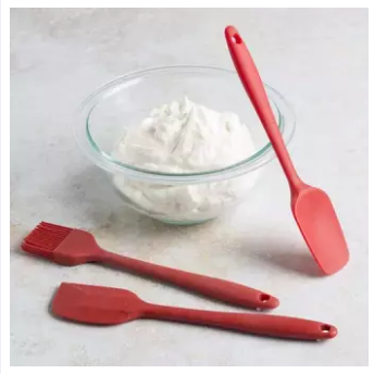 3PC/Set Silicone Cake Spatula, Pastry Oil Brush, Silica Scraper Spoon Kitchen Utensils for Cooking Baking