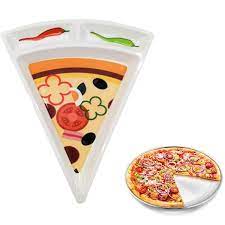 Triangle melamine pizza plate tray & pia dish with customized design ( Pack of 4 Pcs )