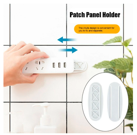 3PCS White Socket Paste Fixer Patch Panel Holder Wall Hanging Punch Free Installation Plug Fixing Device