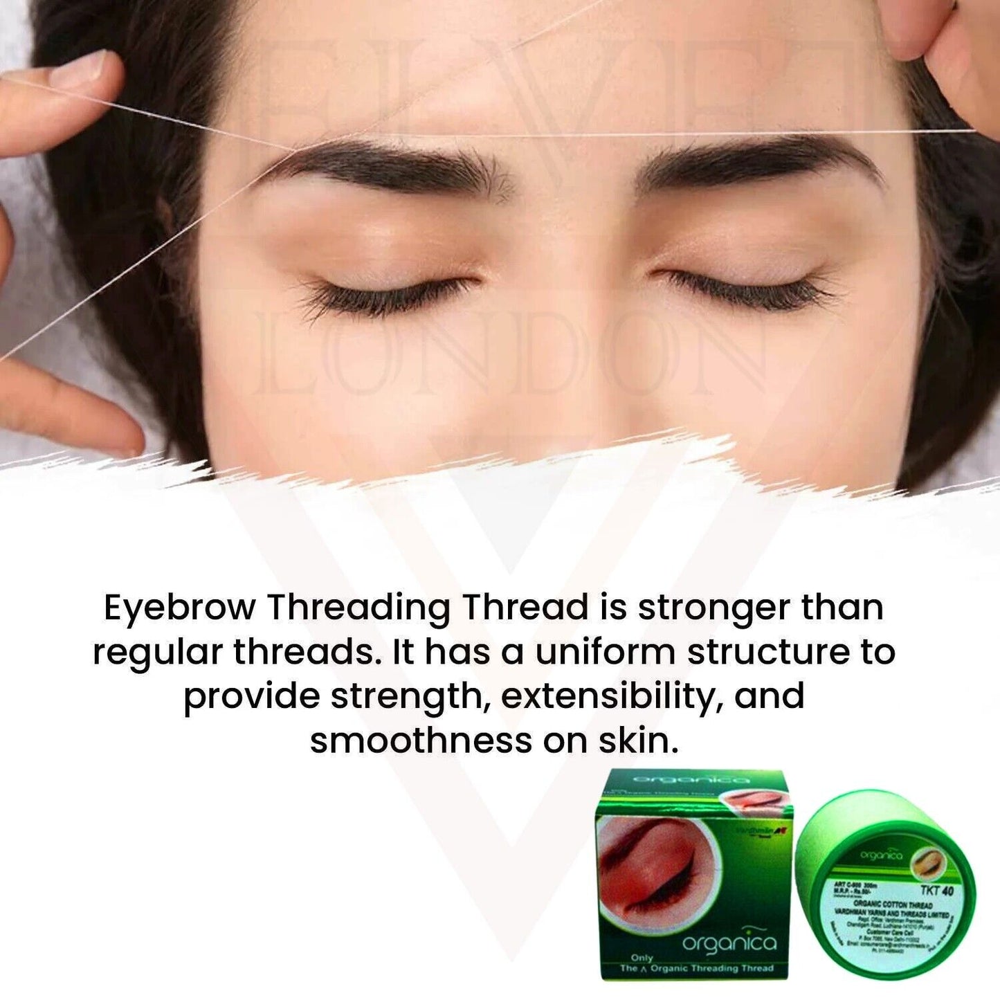 1X Organica Antiseptic Eyebrow Threading Thread Facial Hair Remover Salon