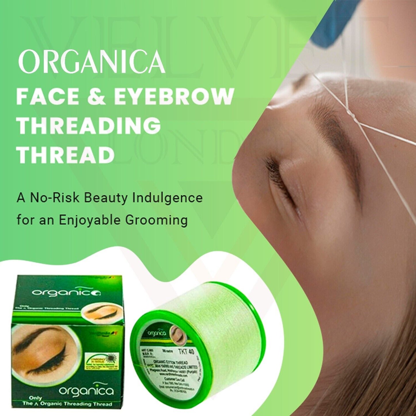 1X Organica Antiseptic Eyebrow Threading Thread Facial Hair Remover Salon