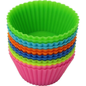 6 Pack Silicone Cupcake Baking Cups Reusable Food-Grade BPA Free Non-Stick