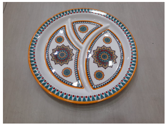 5/3 Partition Serving Melamine Dinner Plate ( ART TEXTURE DESIGHN )