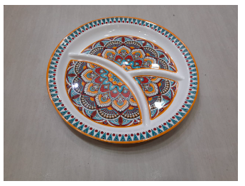 5/3 Partition Serving Melamine Dinner Plate ( ART TEXTURE DESIGHN )