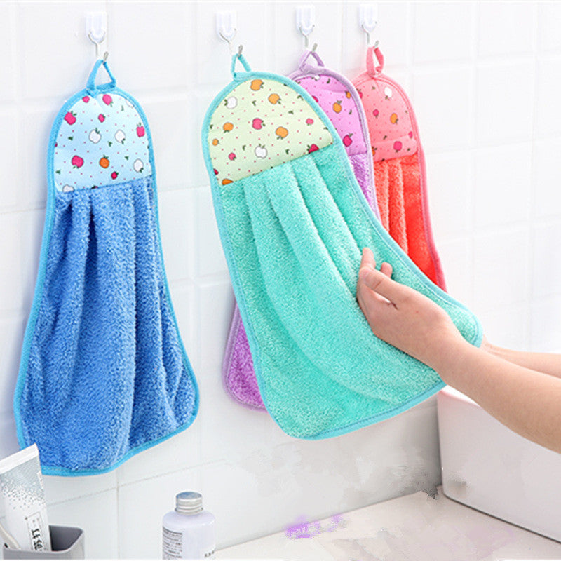 Pack of 4Pc - Kitchen/Bathroom Towels - Dish Towels - Hanging Loop - Quick Drying - Convenient - Hand Towel