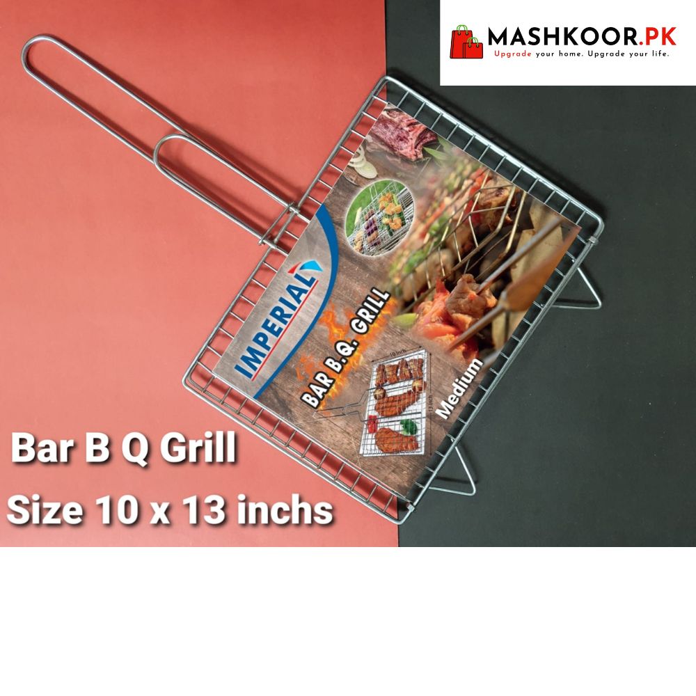 Bar BQ Grill Net Wooden Handle 3Size