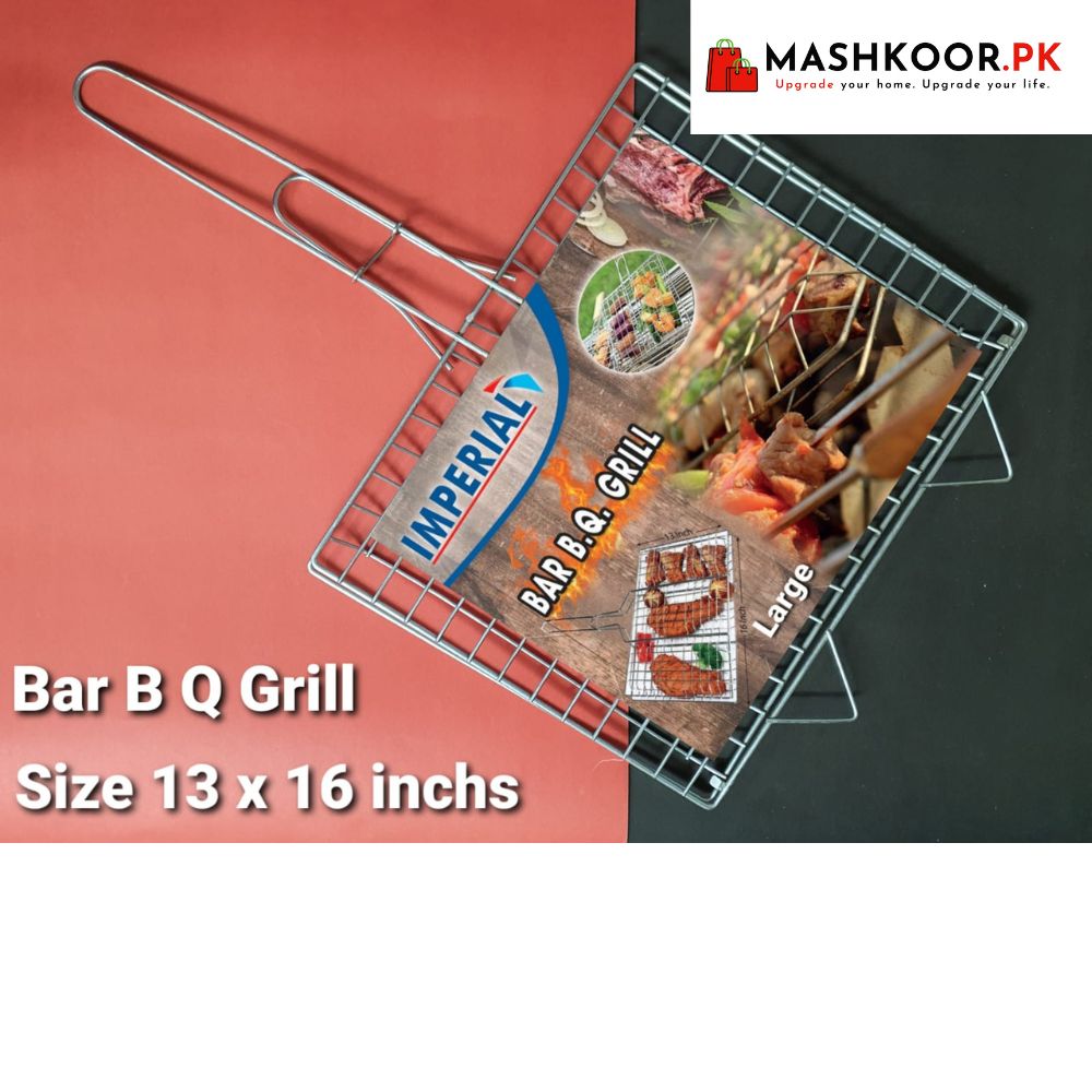 Bar BQ Grill Net Wooden Handle 3Size