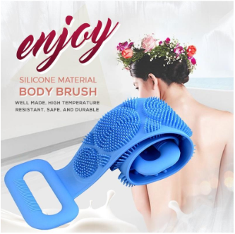 Silicone Body Bath Belt, Extra Long Silicone Dual Sided Back Scrubber & Massager for Foot Sole Cleaner Shower Belt - Mashkoor.pk