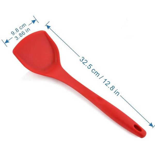 1 Pc Non-Stick Turner Silicone Spatula Heat-Resistant Long Handle Silicone Turner Kitchen Cooking Utensils