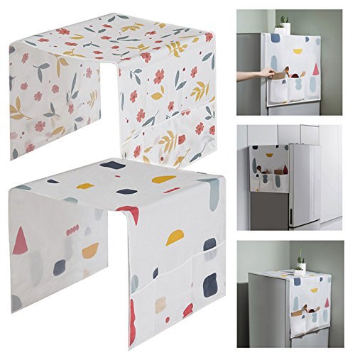 Fridge Dustproof and Waterproof Cover with Side Pockets-for Elegant Kitchen Look - Mashkoor.pk