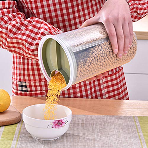 3 In 1 Transparent Air-Tight Plastic Storage Container for Food Cereals Grain Snacks (capacity 1.5kg) - Mashkoor.pk