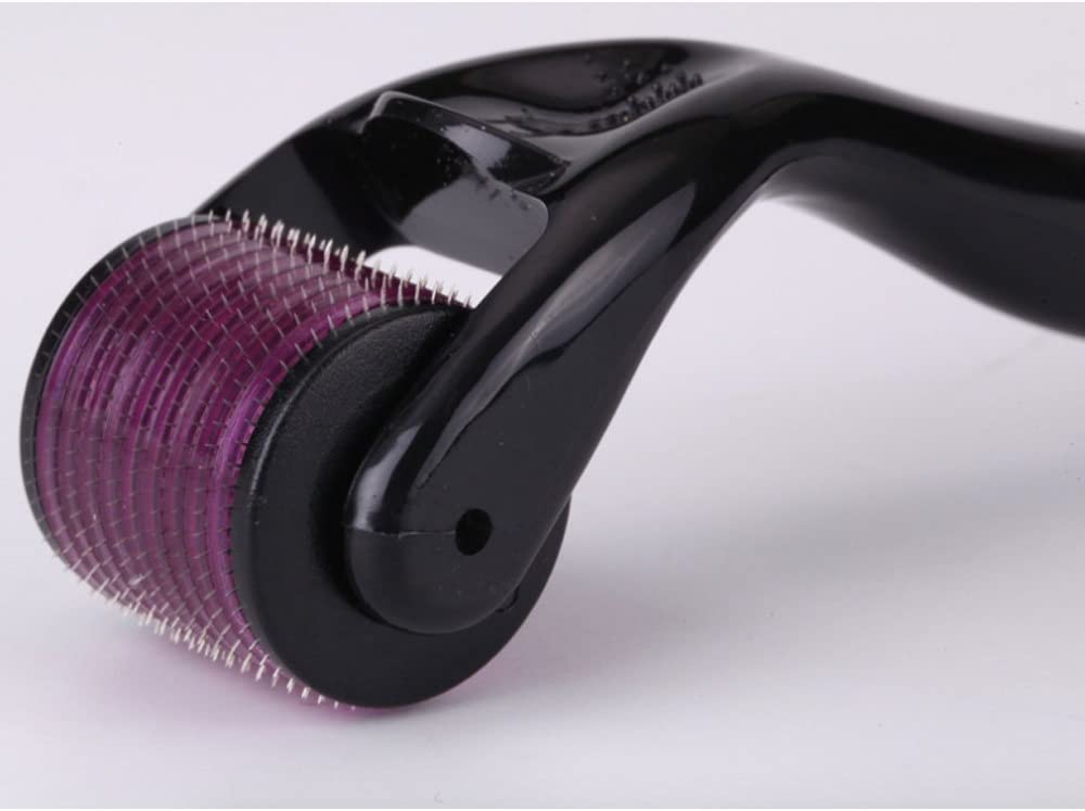 Micro Needle Roller Derma Roller Titanium Hair Regrowth Beard Growth Anti Hair Receding - Mashkoor.pk