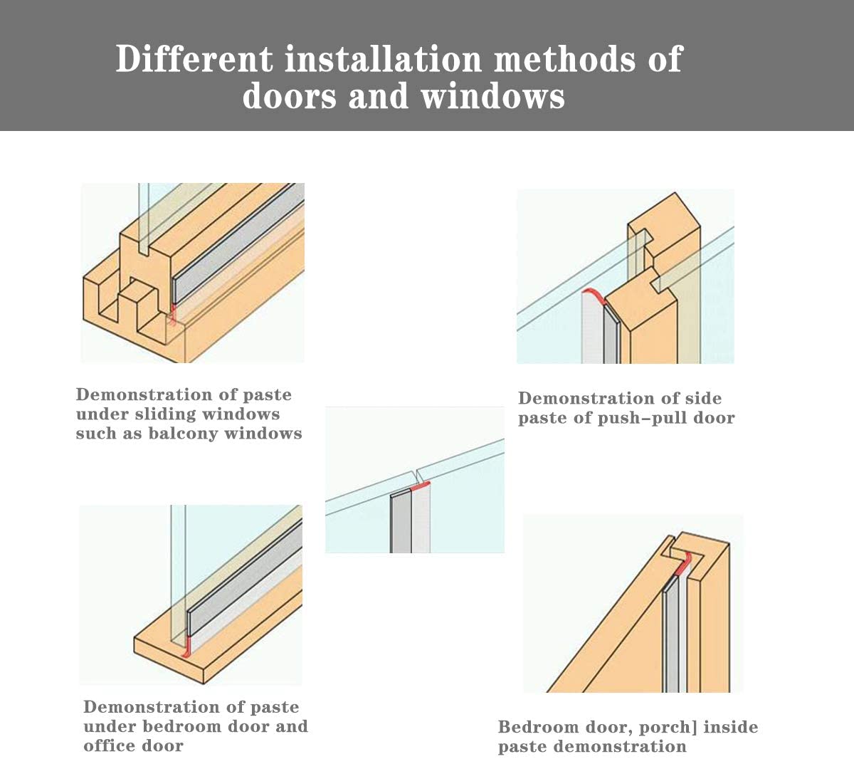 Windproof Silicone Sealing Tape For Window And Door Seam/ Reduce Noise/Waterproof/Insect Prevention - Mashkoor.pk