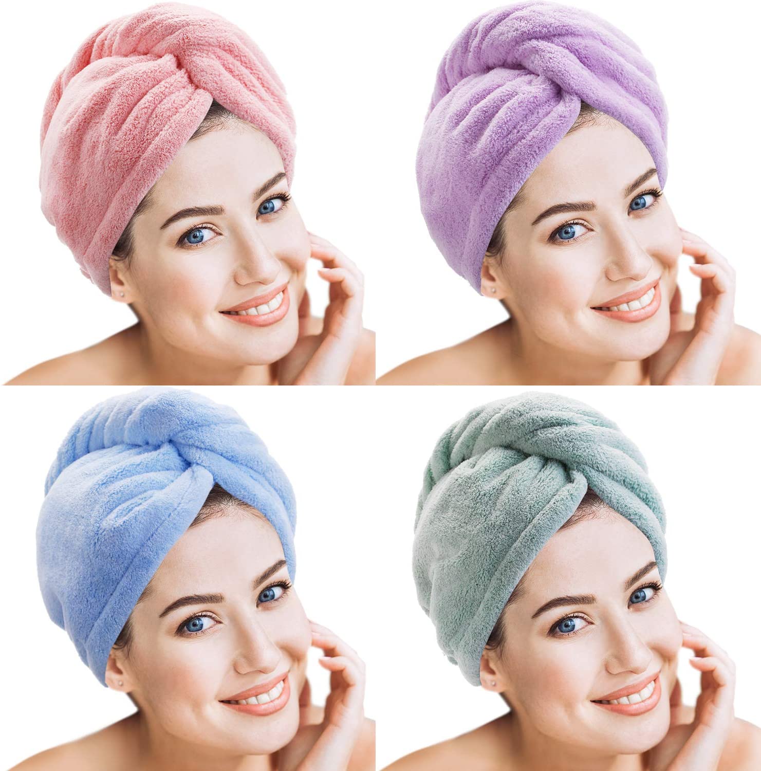 1PC Microfiber Hair Fast Drying Dryer Towel Bath Wrap Hat Quick Cap Turban Dry Quick Drying Lady Household Bath Tool - Mashkoor.pk