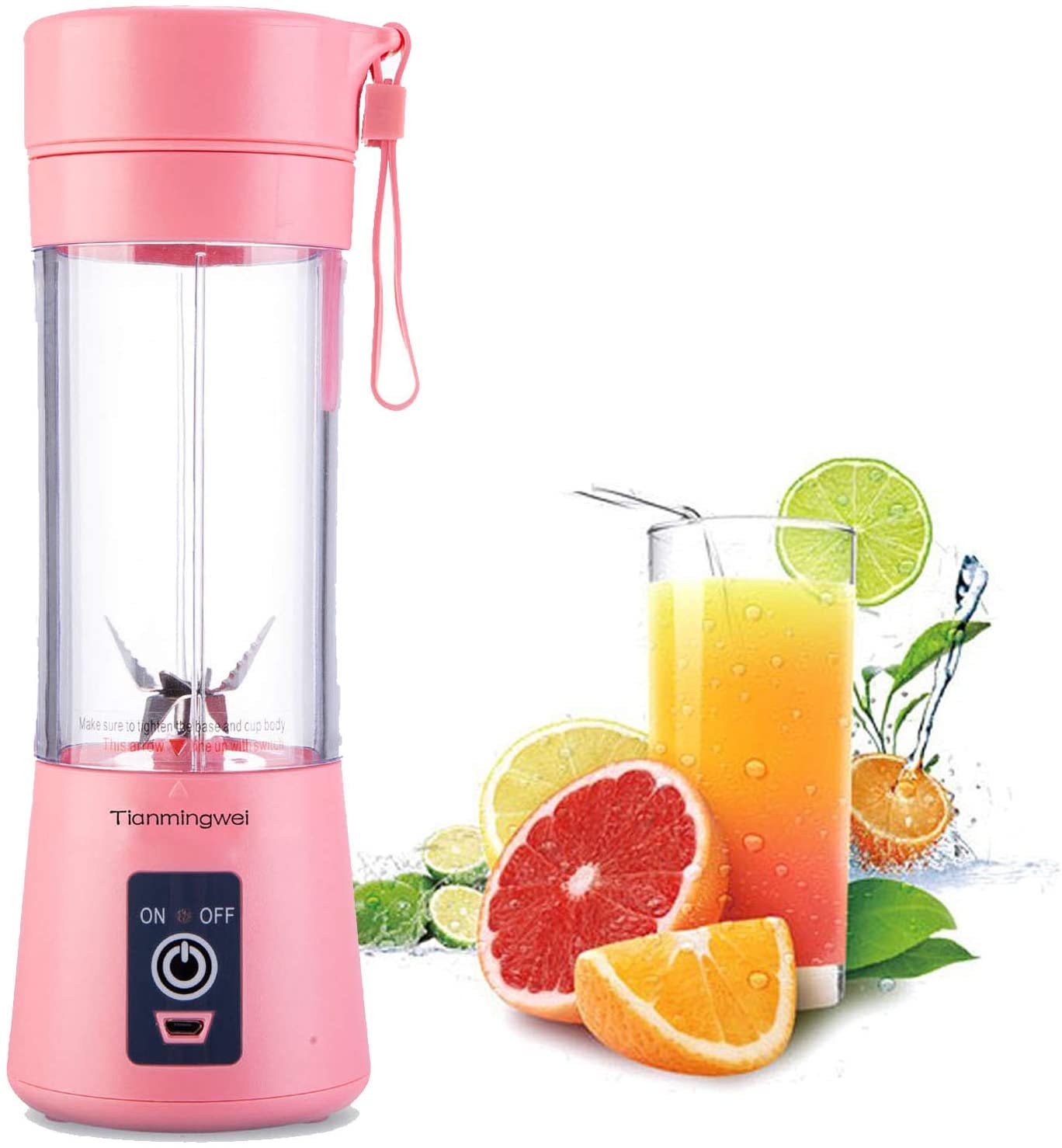 6 Blades Electric Blender Mini Portable Food Grade Water Bottle Portable Fruit Juicer Machine - Mashkoor.pk