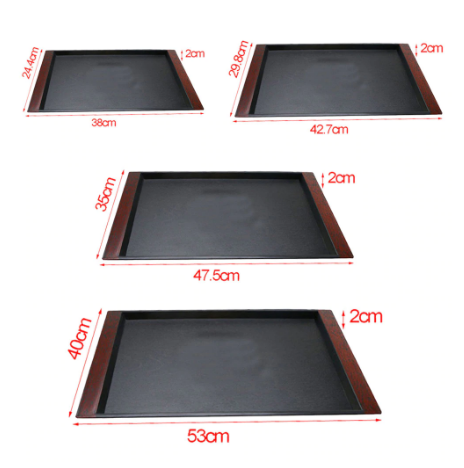 Serving Tray Set of 4 Wooden Texture High Quality Plastic Trays - Mashkoor.pk