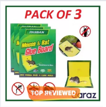 Pack of 3-Super Strong Sticky Rat Glue Trap Board Mouse Rodent Catcher Pads - Mashkoor.pk