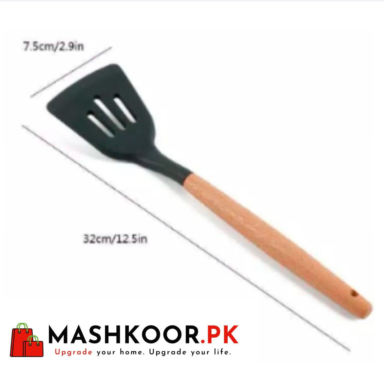 1PC High Quality Non Stick Turner Spoon with Wooden Handle