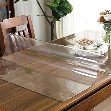 8 Seater Table Cover Transparent ; Size 60x108 inches; 0.12mm - Mashkoor.pk