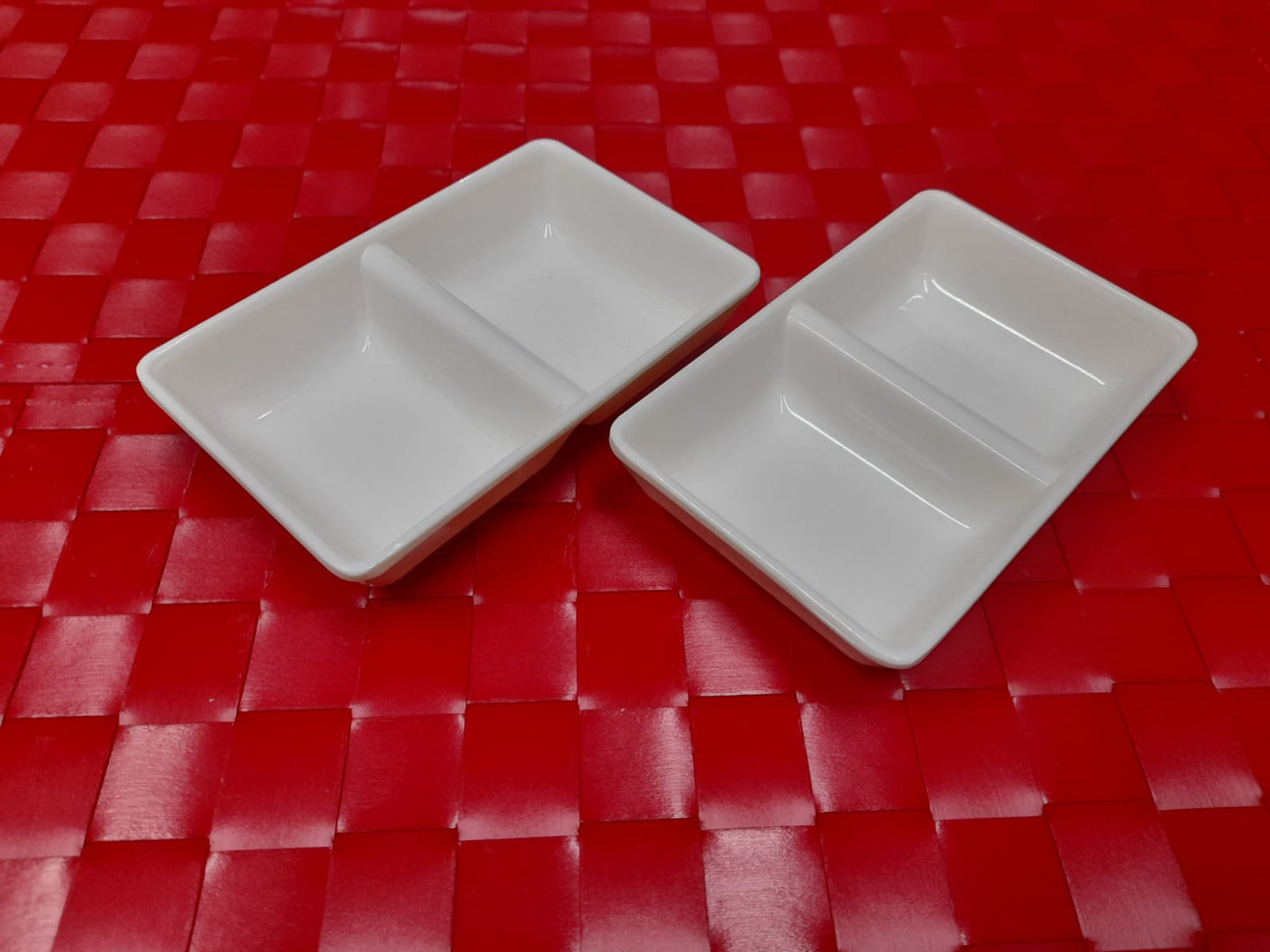 PACK OF 2PCS White Commercial Small Dishes for Serving Sauces Melamine