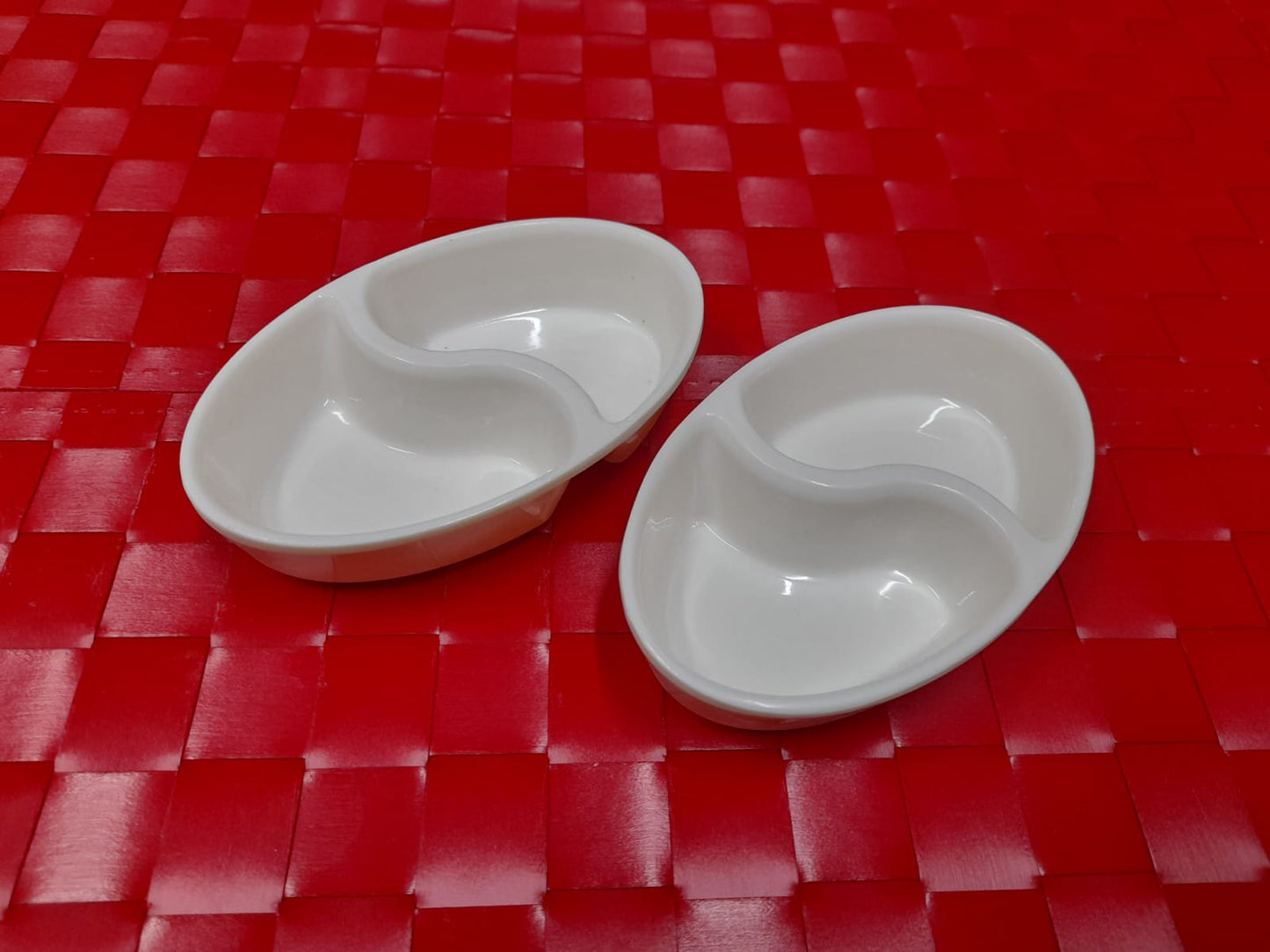 PACK OF 2PCS White Commercial Small Dishes for Serving Sauces Melamine