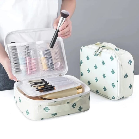 Travel Cosmetic Bag Women Zipper Make Up Bag Polyester High Capacity Makeup Case handbag Organizer Storage Wash Bath Bag - Mashkoor.pk