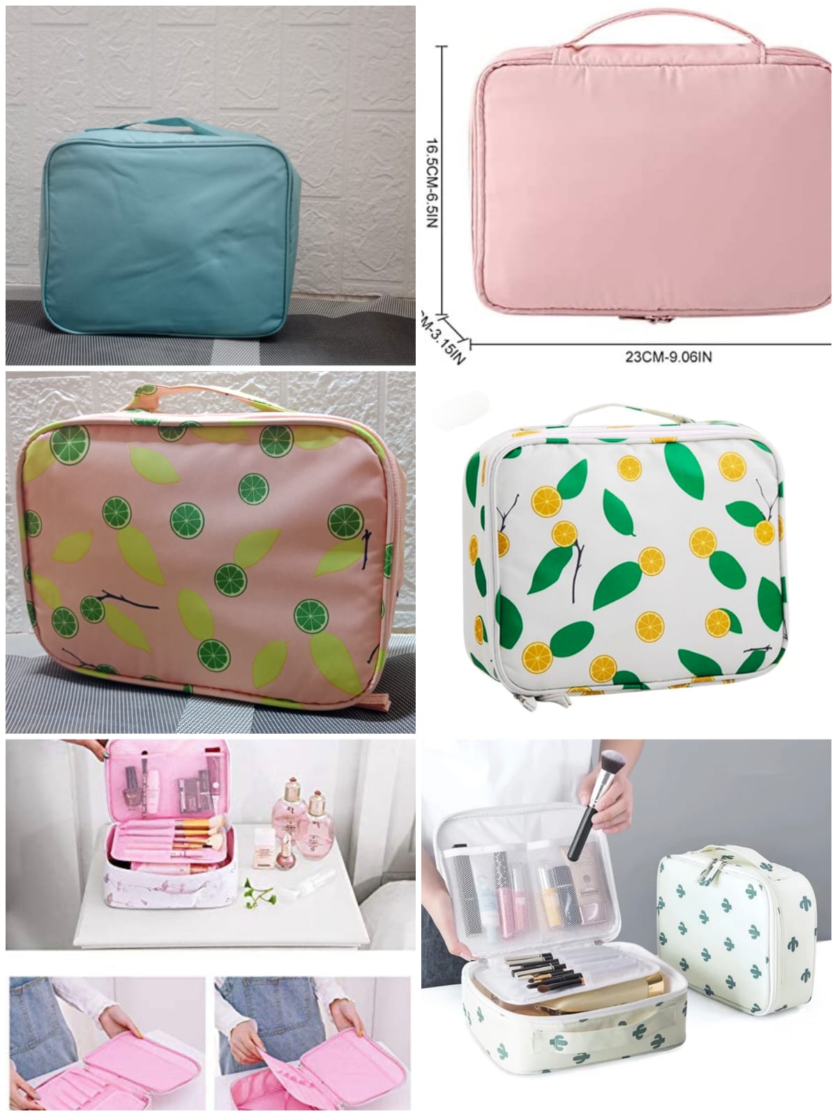 Travel Cosmetic Bag Women Zipper Make Up Bag Polyester High Capacity Makeup Case handbag Organizer Storage Wash Bath Bag - Mashkoor.pk