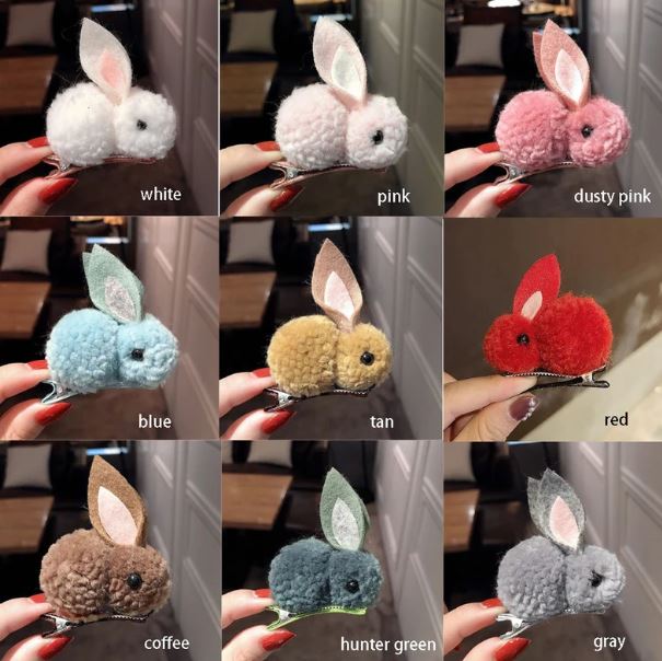 2PC Korean Cute Ball Rabbit Hair Ring Girls Tie Rope Elastic Rubber Hair Bands Bunny Hair Rope Hair Jewelry Kids Gift Accessories - Mashkoor.pk