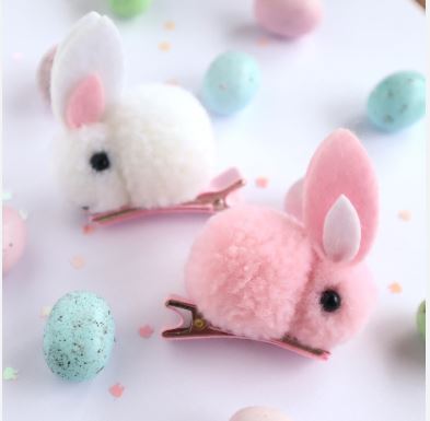 2PC Korean Cute Ball Rabbit Hair Ring Girls Tie Rope Elastic Rubber Hair Bands Bunny Hair Rope Hair Jewelry Kids Gift Accessories - Mashkoor.pk