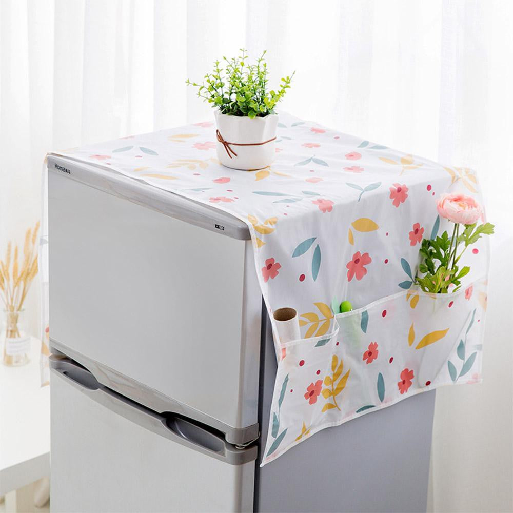 Fridge Dustproof and Waterproof Cover with Side Pockets-for Elegant Kitchen Look - Mashkoor.pk