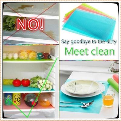 Pack of 4pcs - Refrigerator Freezer Mat Fridge Anti-fouling Anti Frost Anti Slip Waterproof Pad kitchen table wardrobe drawer mats - Mashkoor.pk