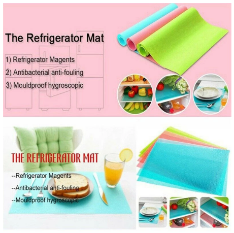 Pack of 4pcs - Refrigerator Freezer Mat Fridge Anti-fouling Anti Frost Anti Slip Waterproof Pad kitchen table wardrobe drawer mats - Mashkoor.pk