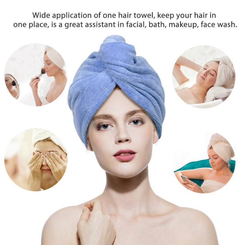 1PC Microfiber Hair Fast Drying Dryer Towel Bath Wrap Hat Quick Cap Turban Dry Quick Drying Lady Household Bath Tool - Mashkoor.pk