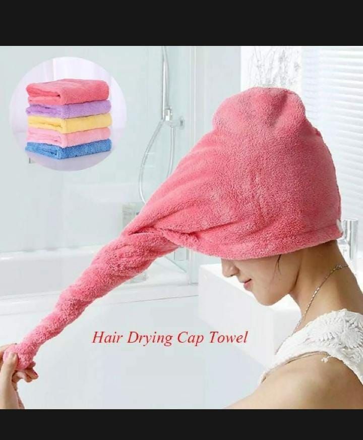 1PC Microfiber Hair Fast Drying Dryer Towel Bath Wrap Hat Quick Cap Turban Dry Quick Drying Lady Household Bath Tool - Mashkoor.pk