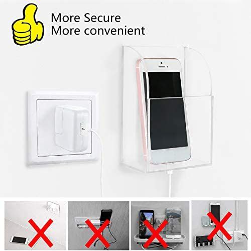 1 Slot Wall Mount Mobile Phone Charging Holder Stand AC Remote Holder - Mashkoor.pk