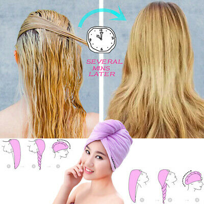 1PC Microfiber Hair Fast Drying Dryer Towel Bath Wrap Hat Quick Cap Turban Dry Quick Drying Lady Household Bath Tool - Mashkoor.pk