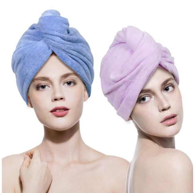 1PC Microfiber Hair Fast Drying Dryer Towel Bath Wrap Hat Quick Cap Turban Dry Quick Drying Lady Household Bath Tool - Mashkoor.pk