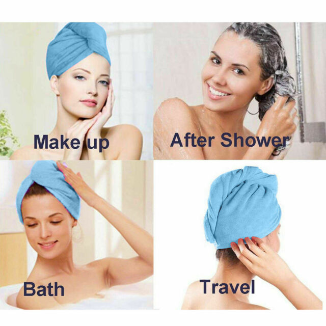 1PC Microfiber Hair Fast Drying Dryer Towel Bath Wrap Hat Quick Cap Turban Dry Quick Drying Lady Household Bath Tool - Mashkoor.pk